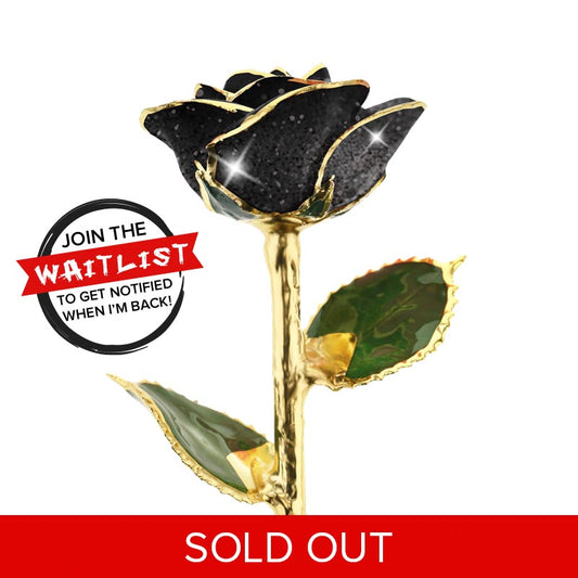 Black Diamond 24kt Gold Dipped Rose