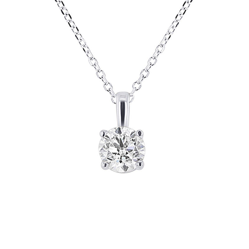 Round Solitaire Diamond Necklace 3/8ct