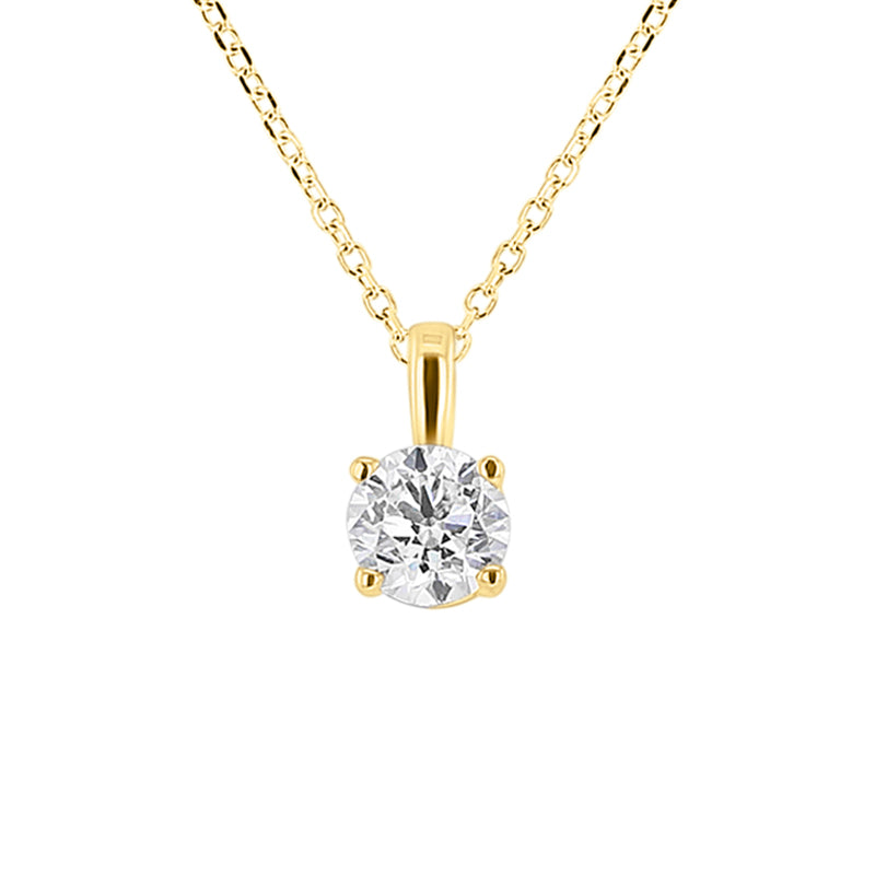 Round Solitaire Diamond Necklace 3/8ct