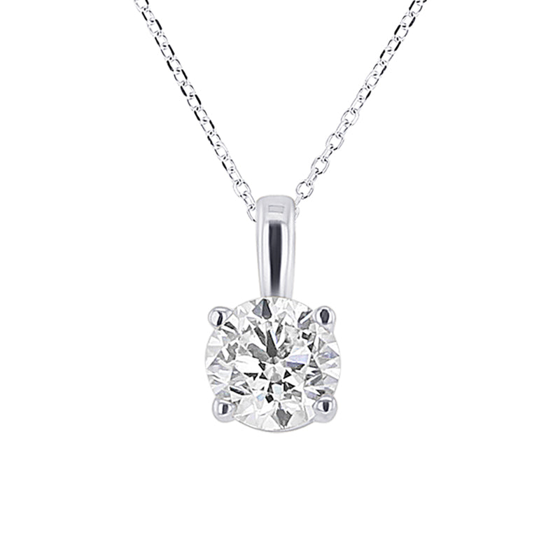 Round Solitaire Diamond Necklace 3/4ct