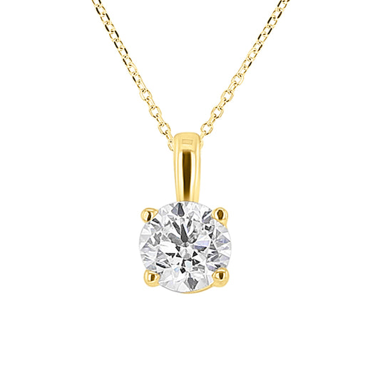 Round Solitaire Diamond Necklace 3/4ct