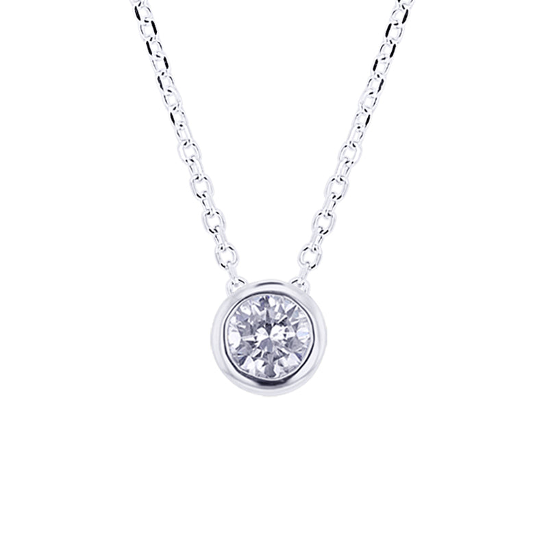 Diamond Bezel Solitaire Necklace 1/2ct