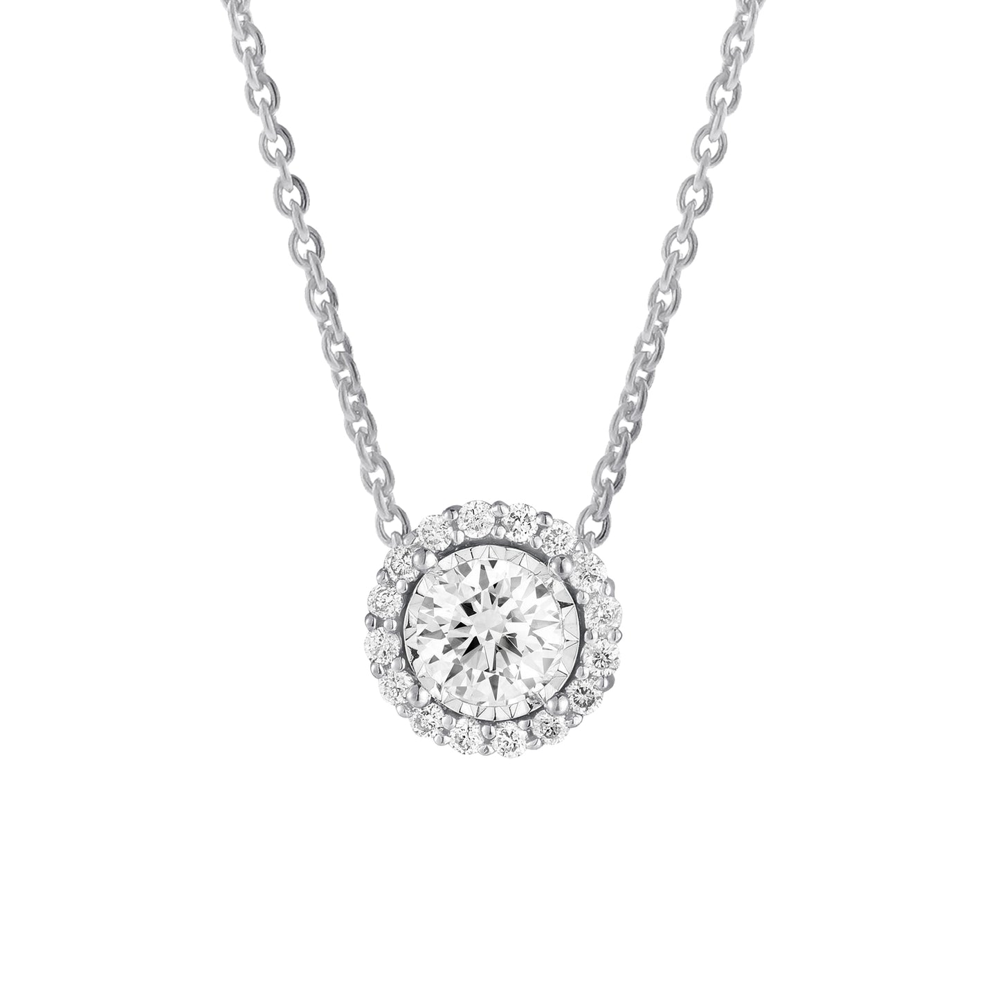 Mirage Halo Diamond Necklace 3/5ct