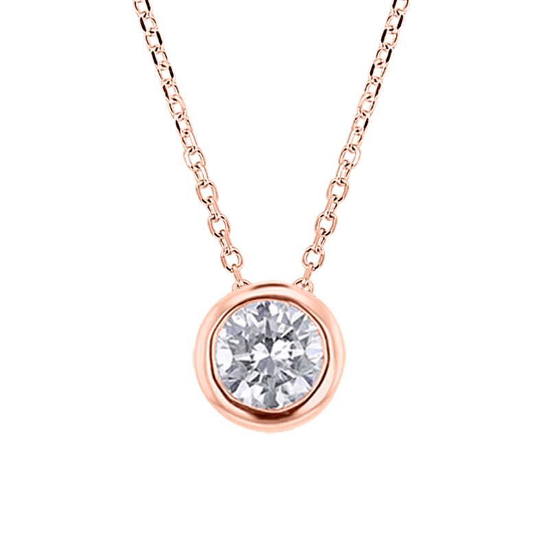 Diamond Bezel Solitaire Necklace 3/4ct
