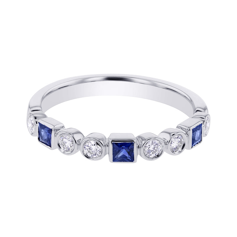 Sophia Stackable Blue Sapphire and Diamond Ring