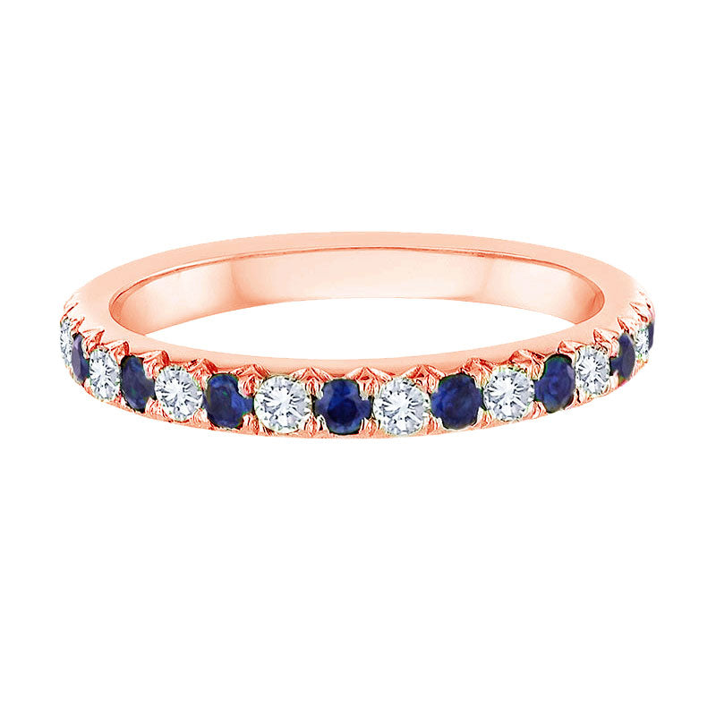 Frieda Blue Sapphire and Diamond Wedding Ring