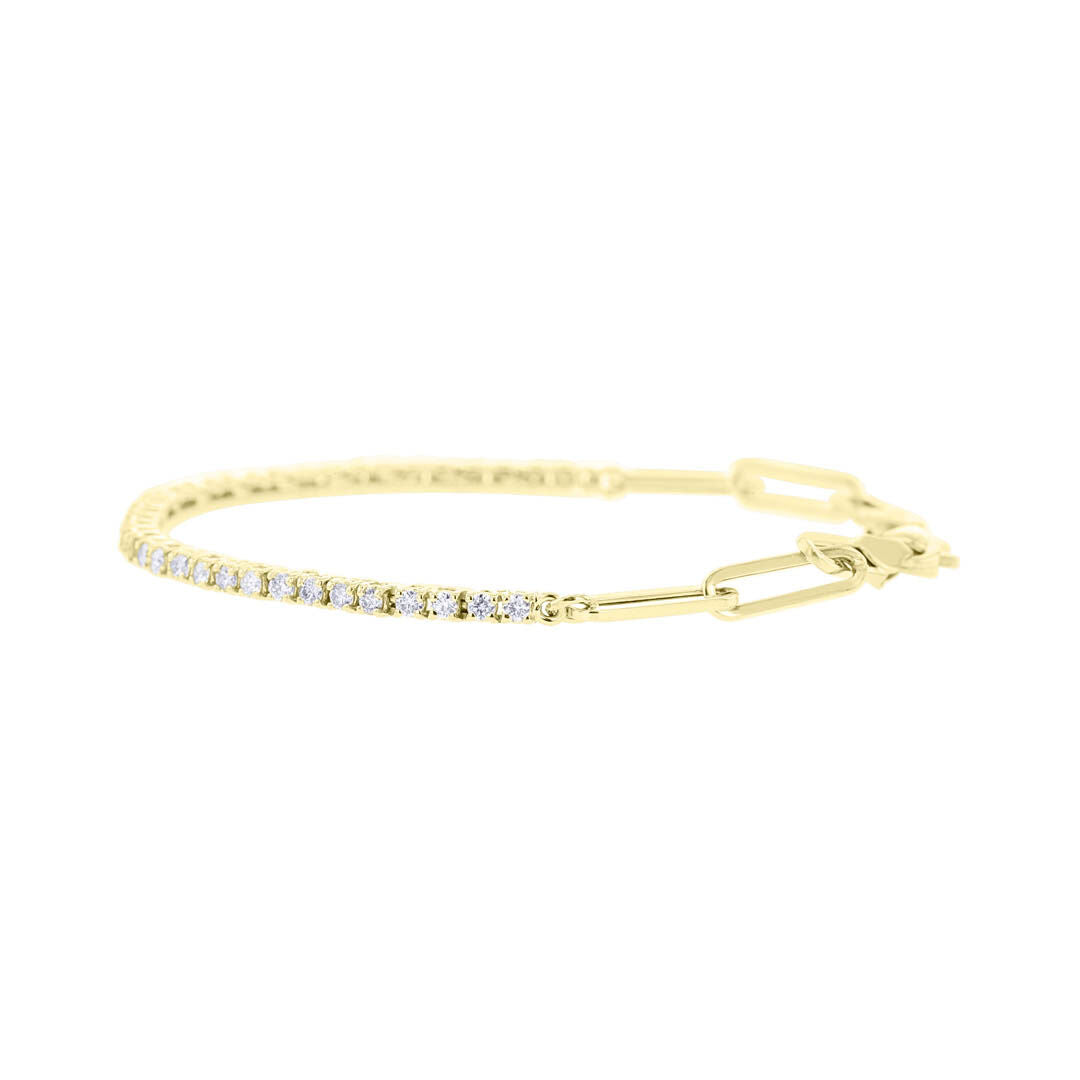 Paper Clip Diamond Tennis Bracelet 9/10ct