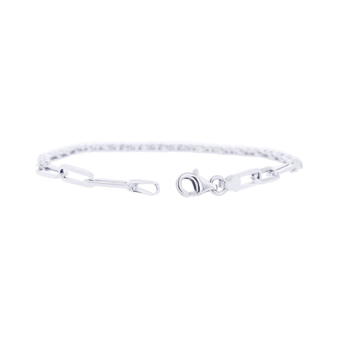 Paper Clip Diamond Tennis Bracelet 9/10ct