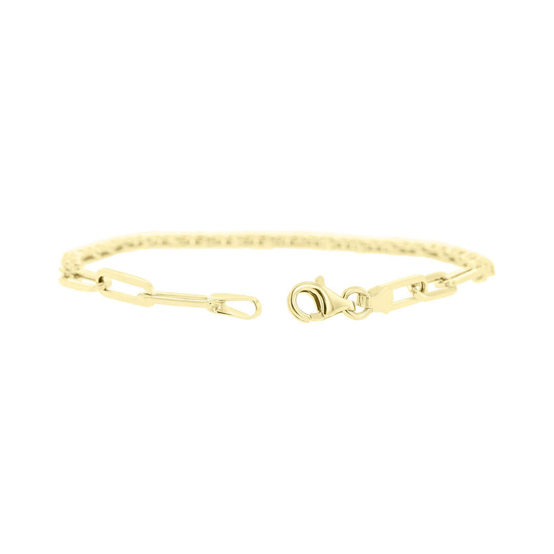 Paper Clip Diamond Tennis Bracelet 9/10ct