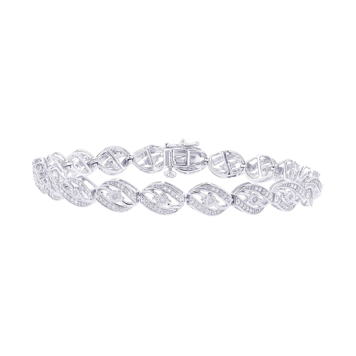 Silver Bypass Diamond Bracelet