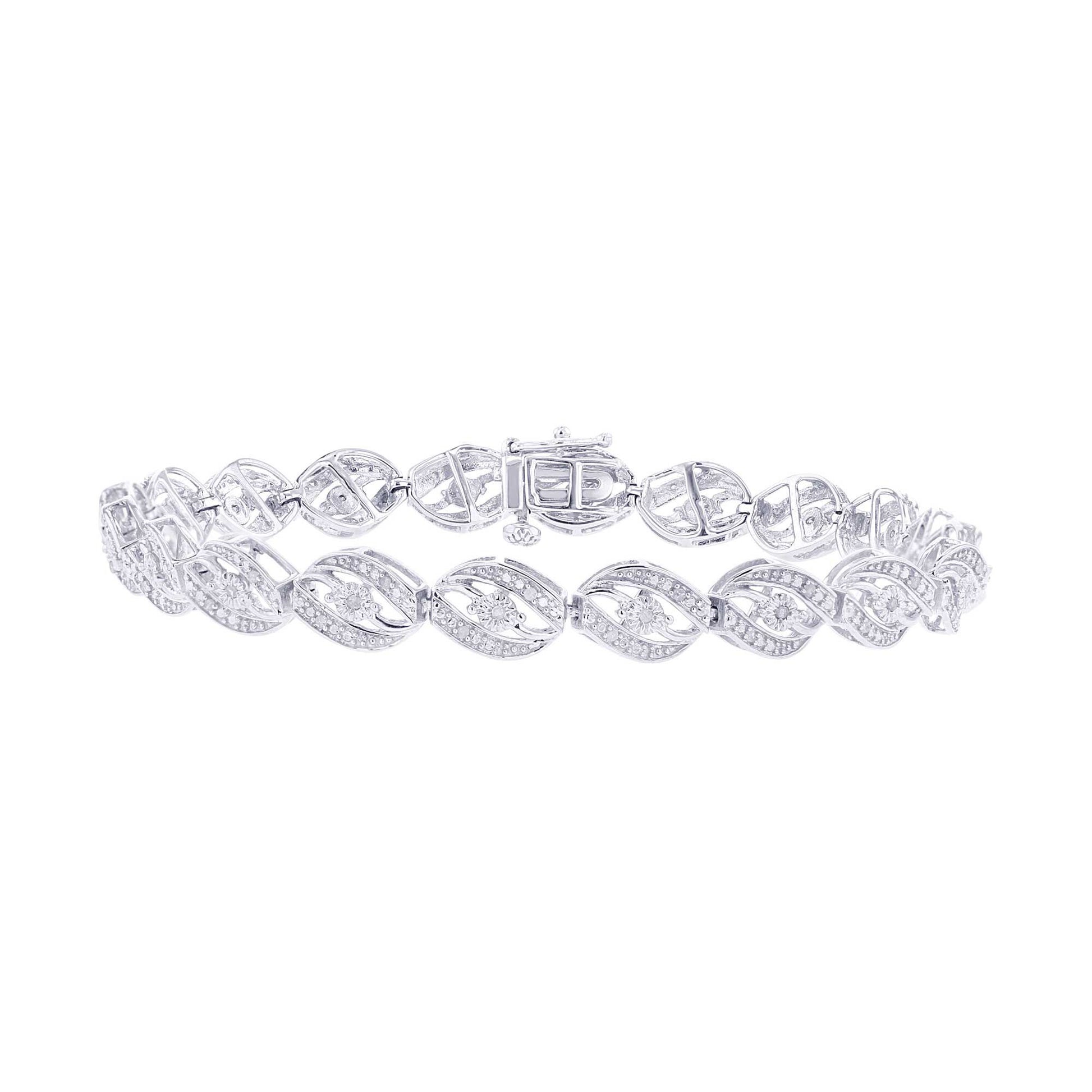 Silver Bypass Diamond Bracelet