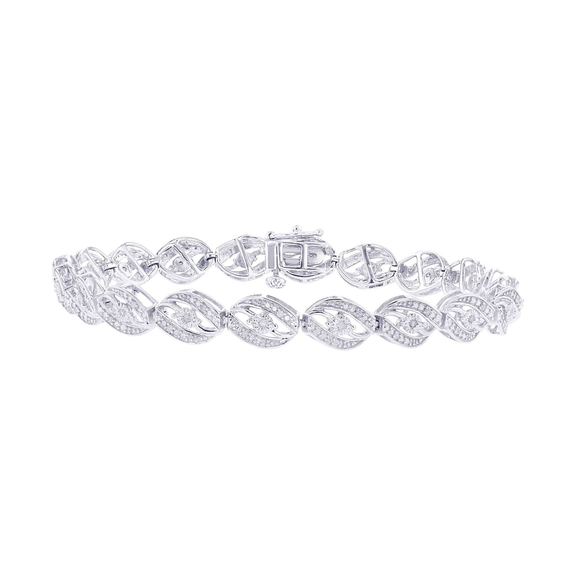 Silver Bypass Diamond Bracelet