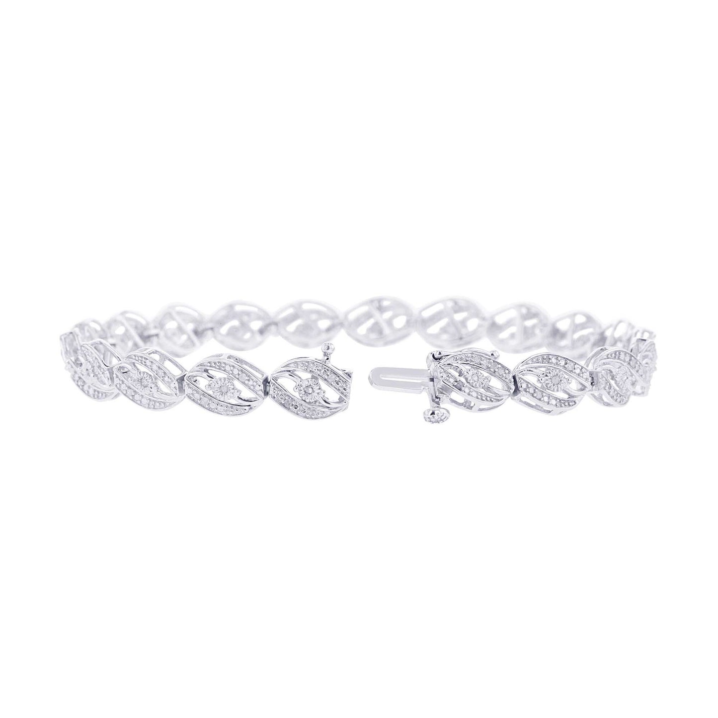 Silver Bypass Diamond Bracelet