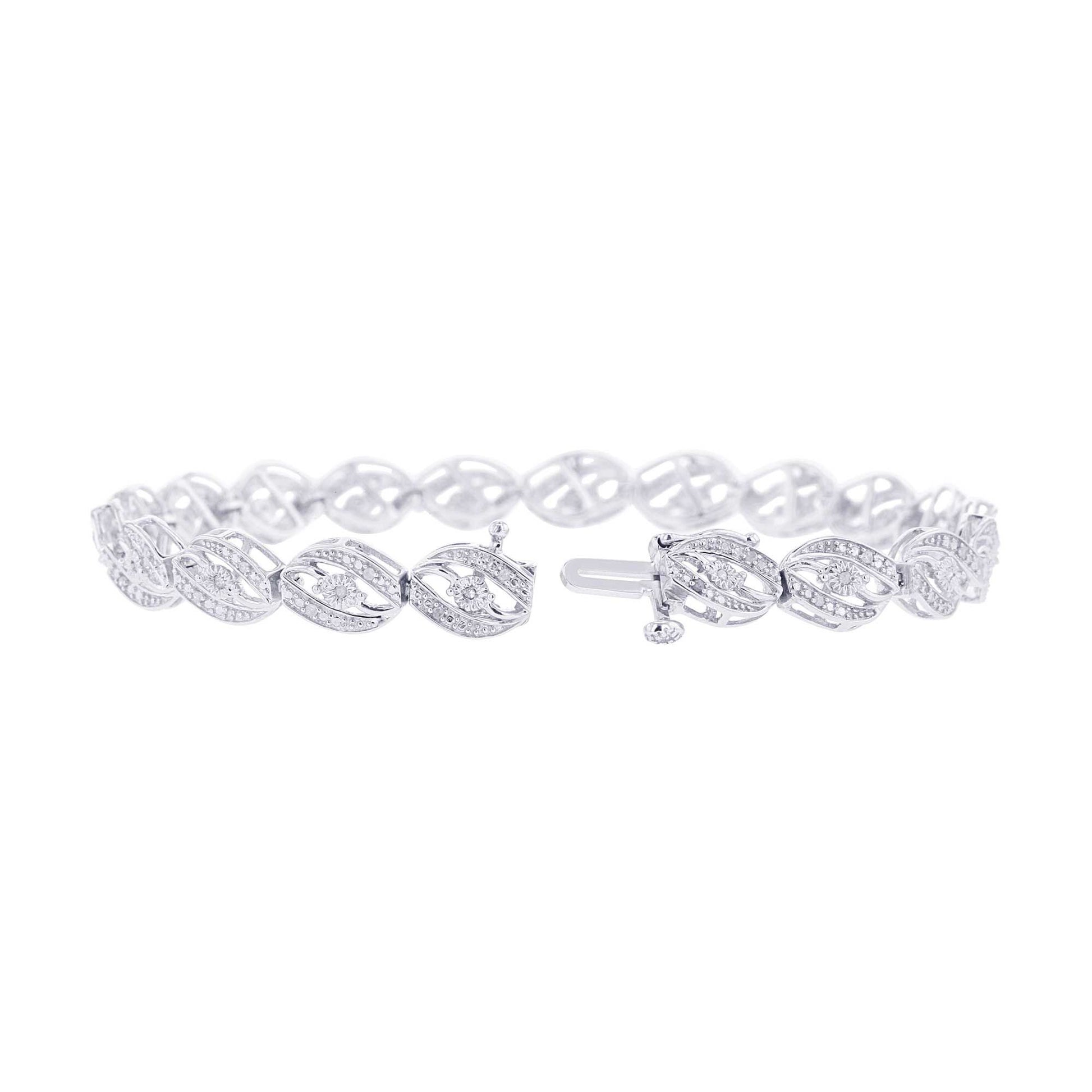Silver Bypass Diamond Bracelet