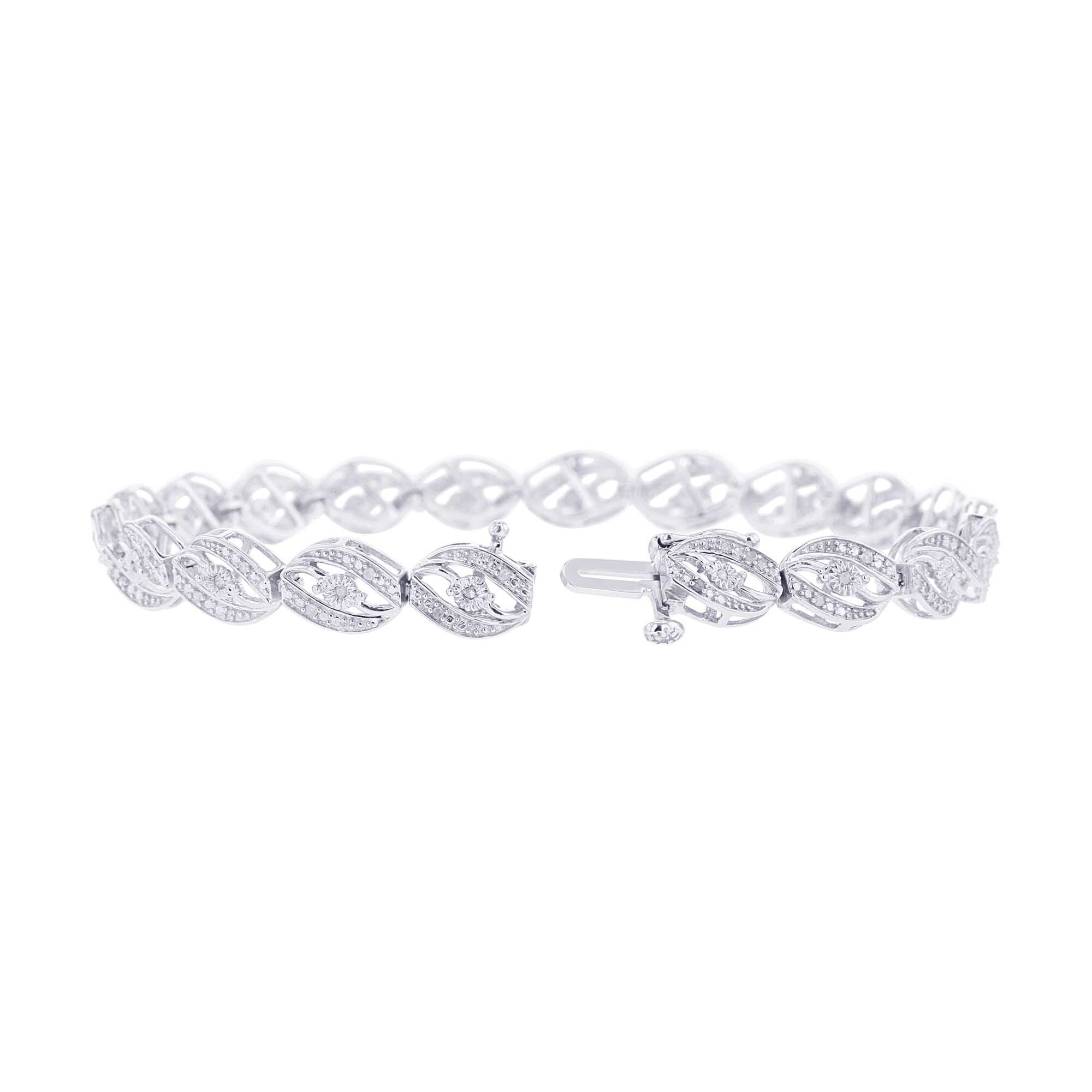 Silver Bypass Diamond Bracelet