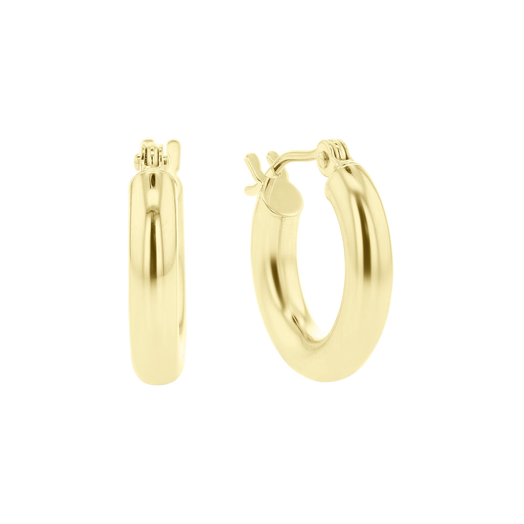 Steven Singer Classic Gold Hoop Earrings - 3x15MM – Steven Singer Jewelers