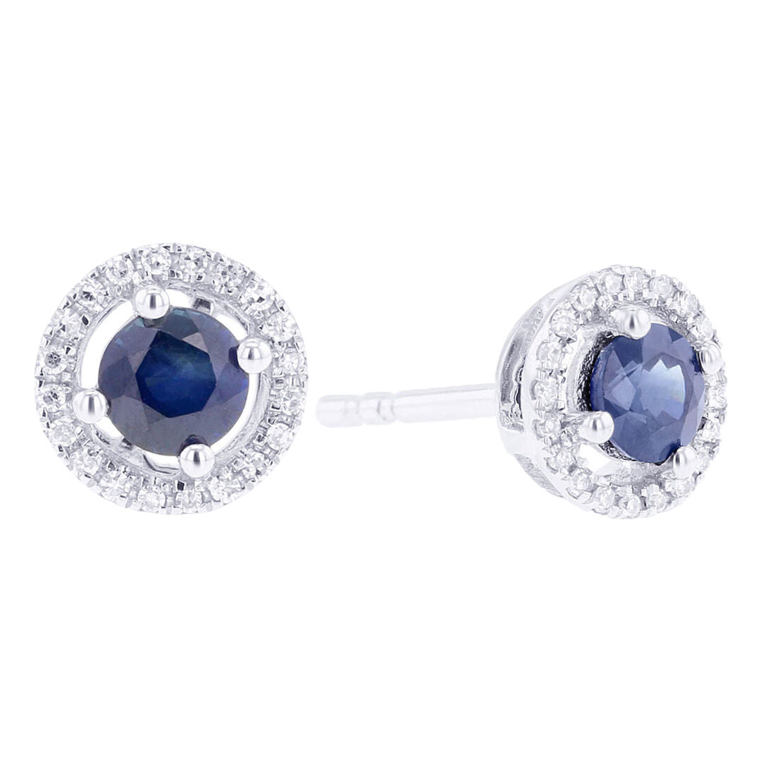 Marlais Sapphire and Diamond Halo Earrings