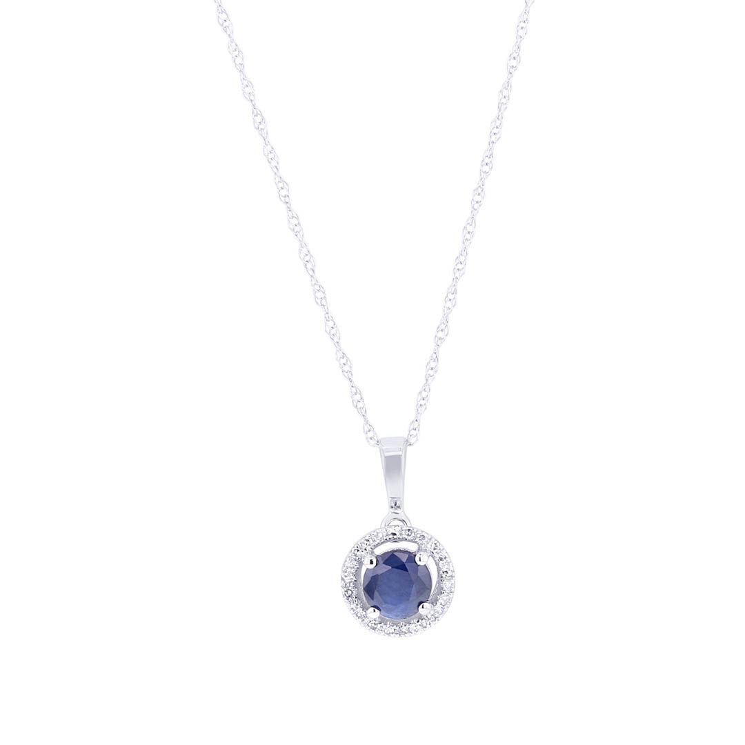 Marlais Sapphire and Diamond Halo Necklace