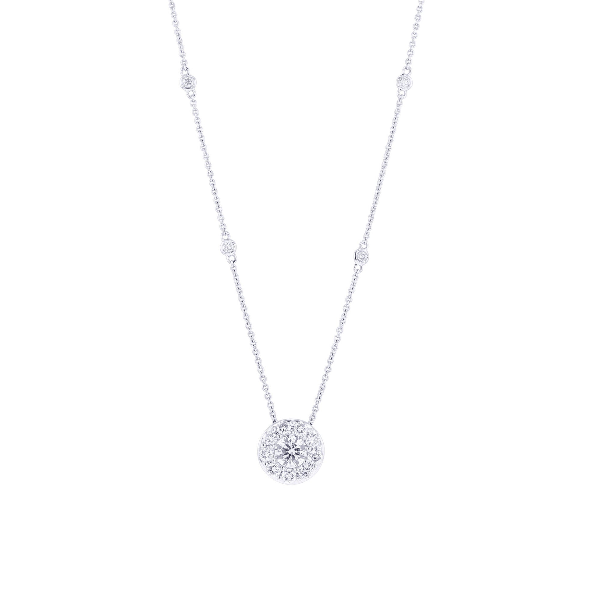 Cairo Halo Diamond Necklace