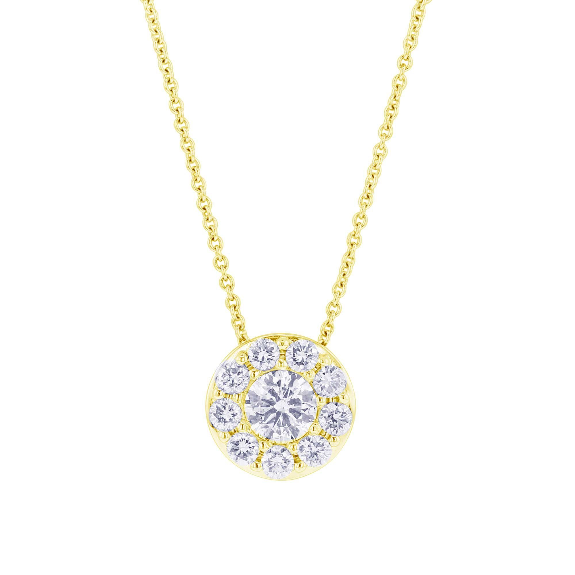 Cairo Halo Diamond Necklace - Steven Singer Jewelers