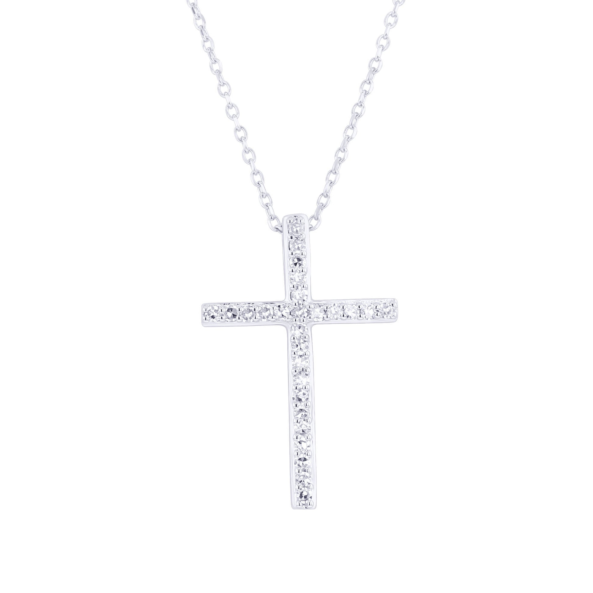 Traditional Diamond Cross Necklace