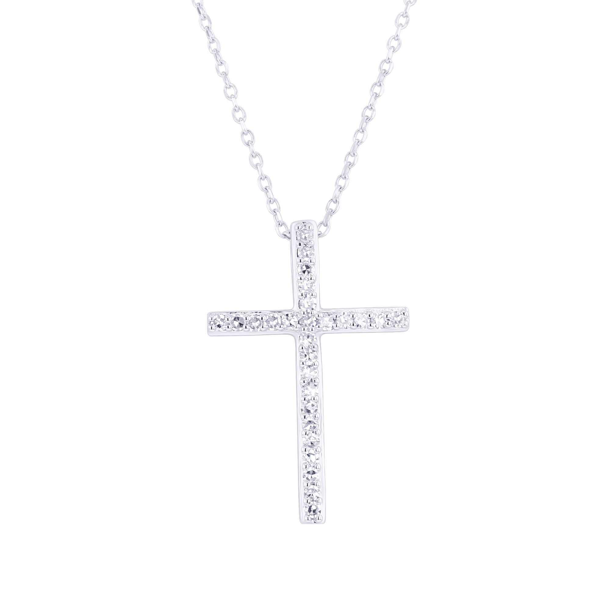 Traditional Diamond Cross Necklace