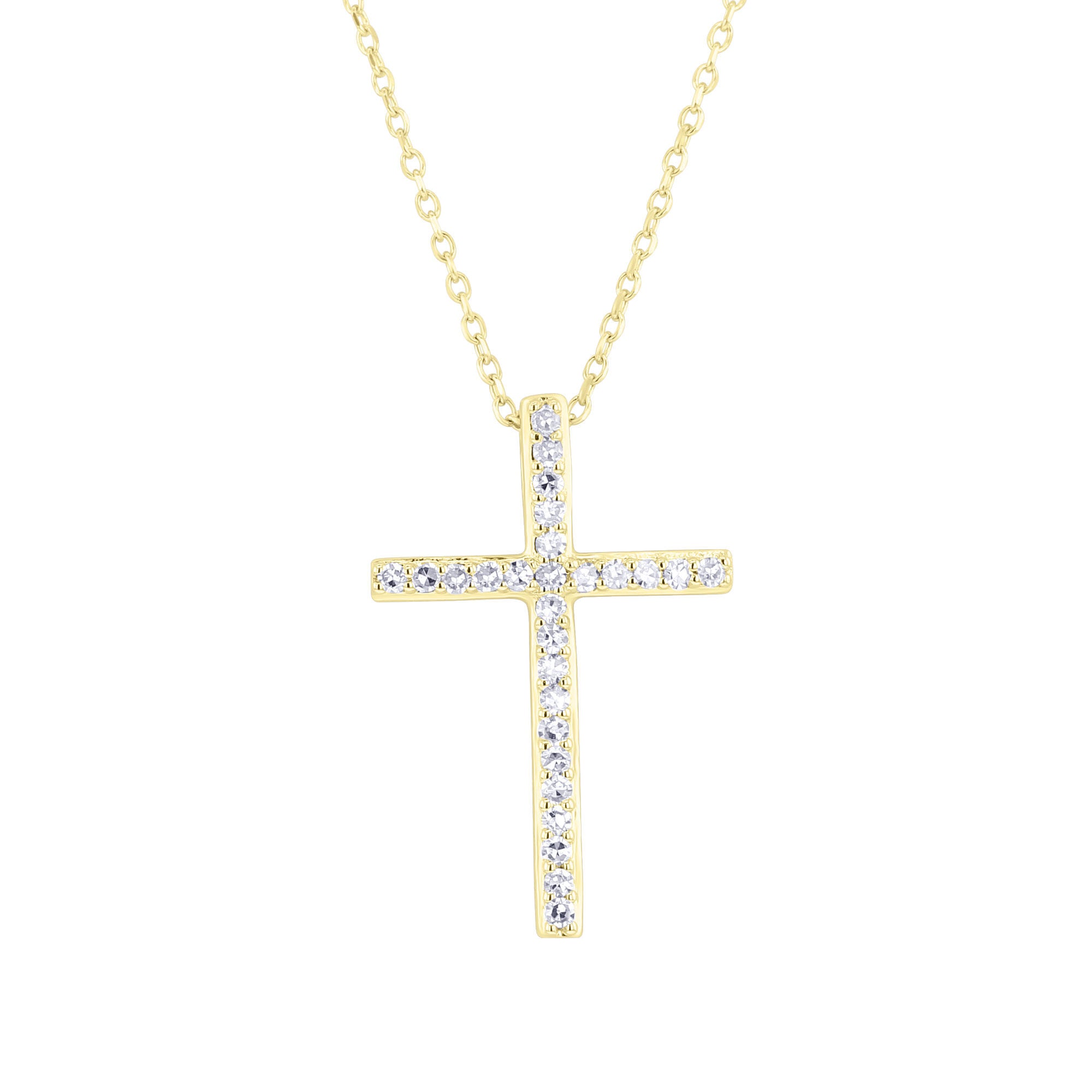 Traditional Diamond Cross Necklace