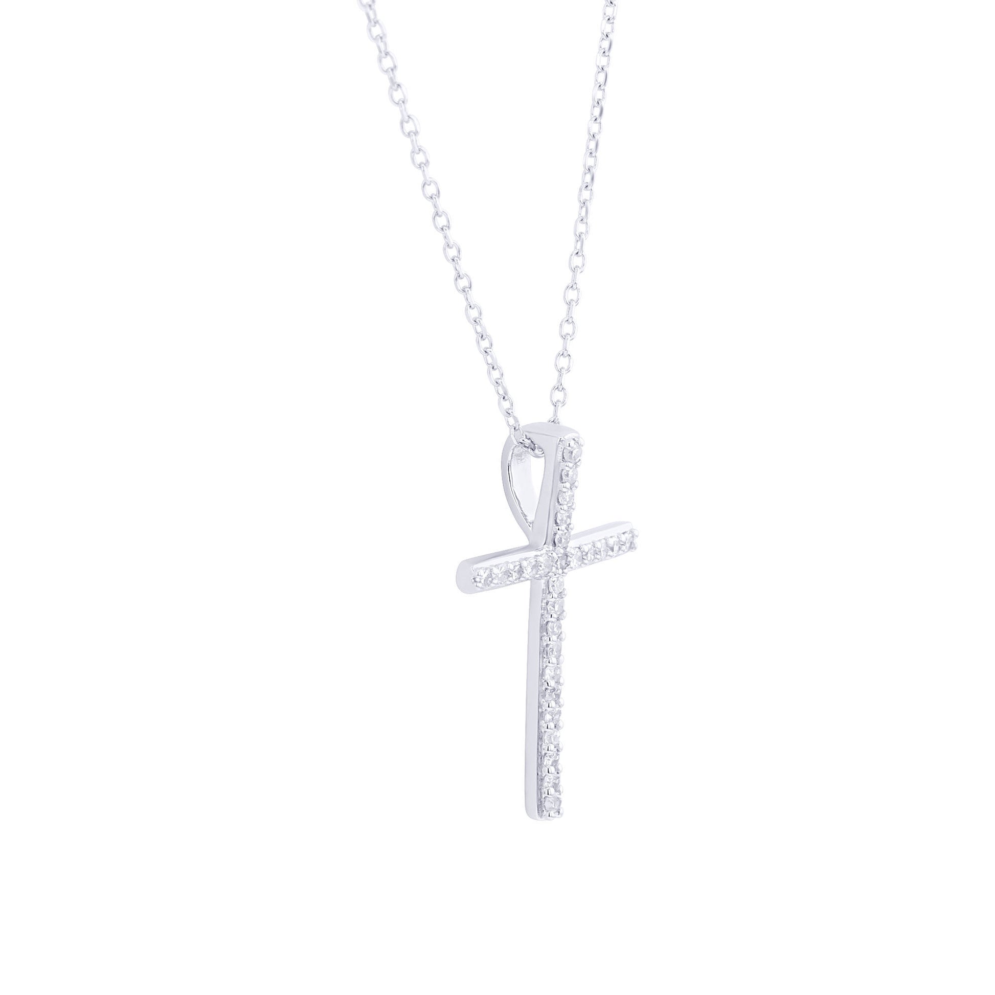 Traditional Diamond Cross Necklace