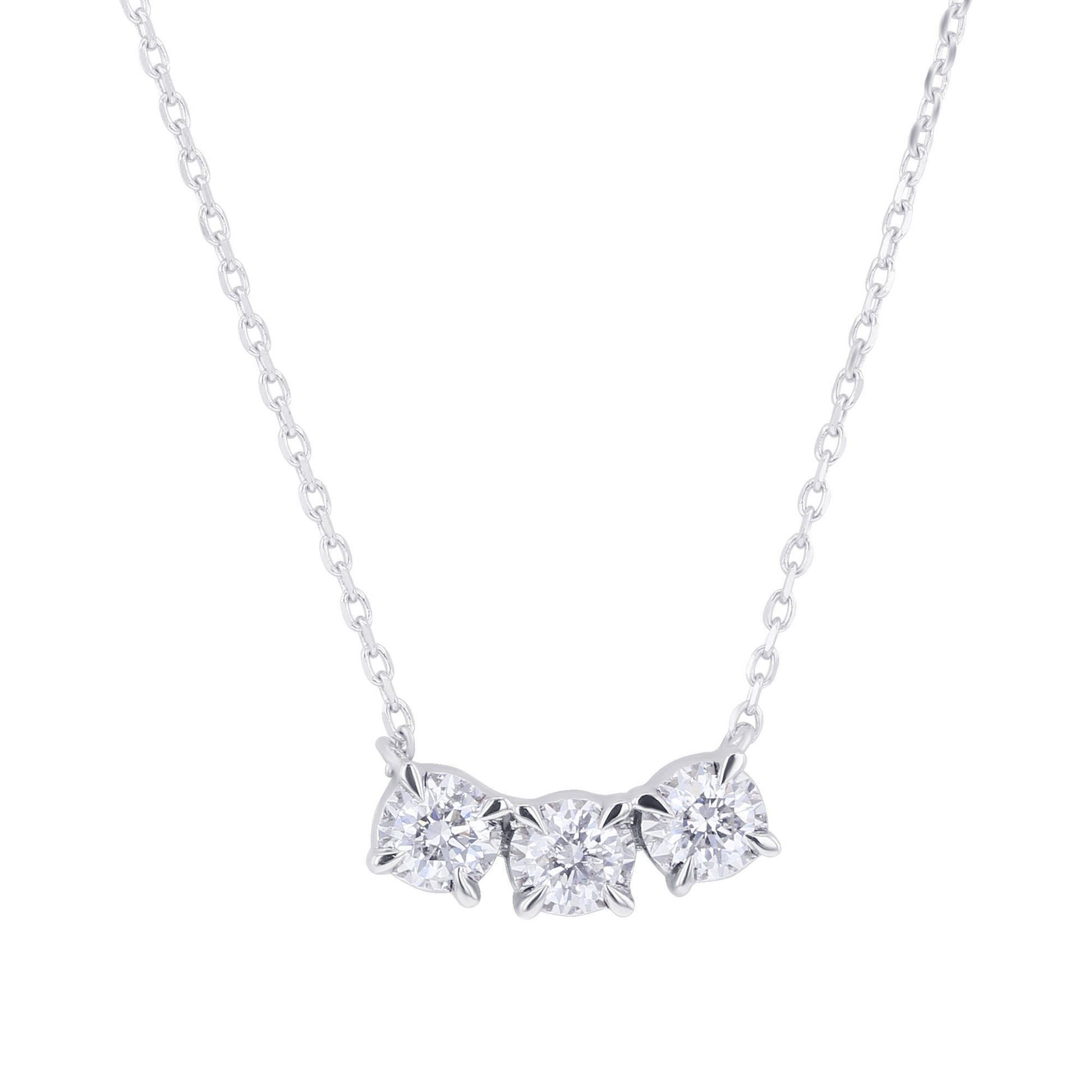 Mirage Three Stone Diamond Necklace 1/4 ct