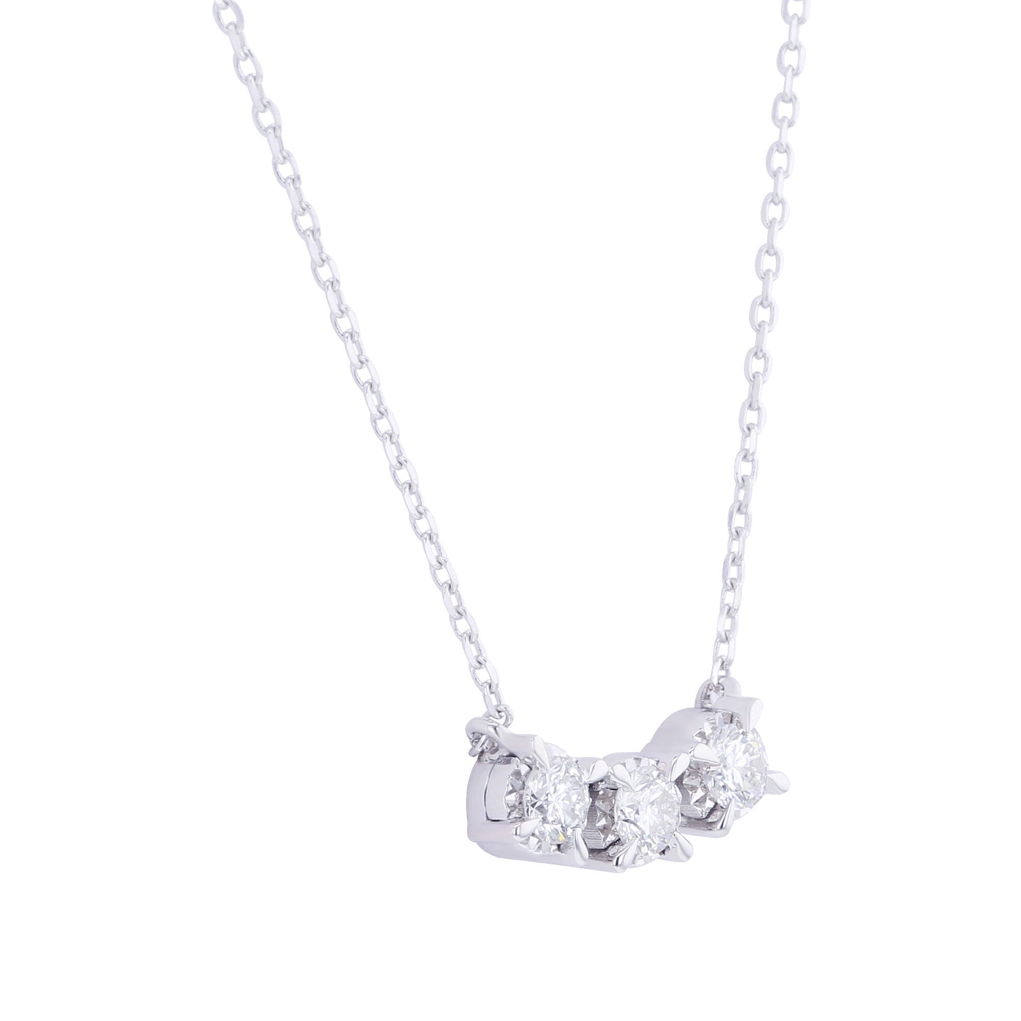 Mirage Three Stone Diamond Necklace 1/4 ct