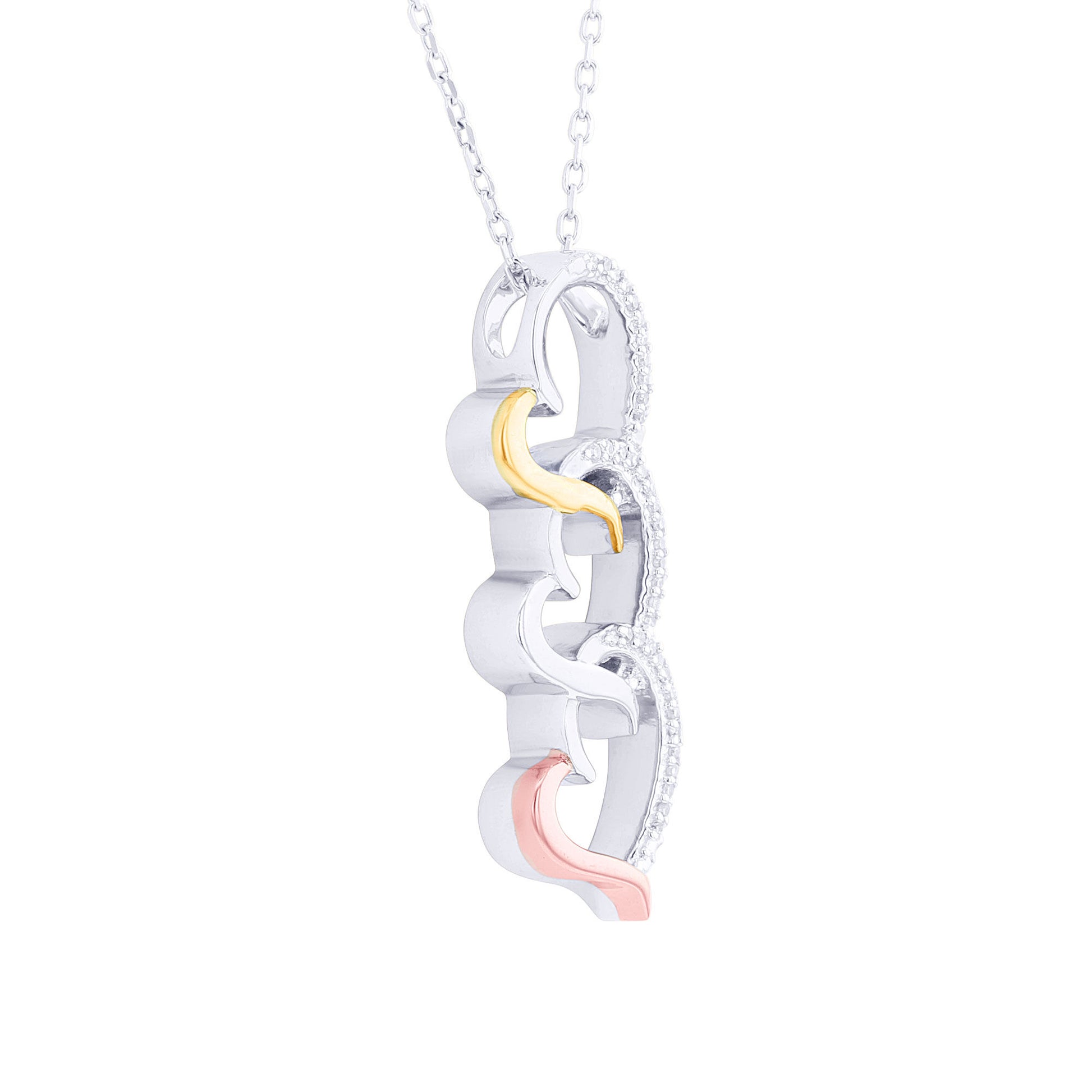 Cascading Hearts Diamond Pendant