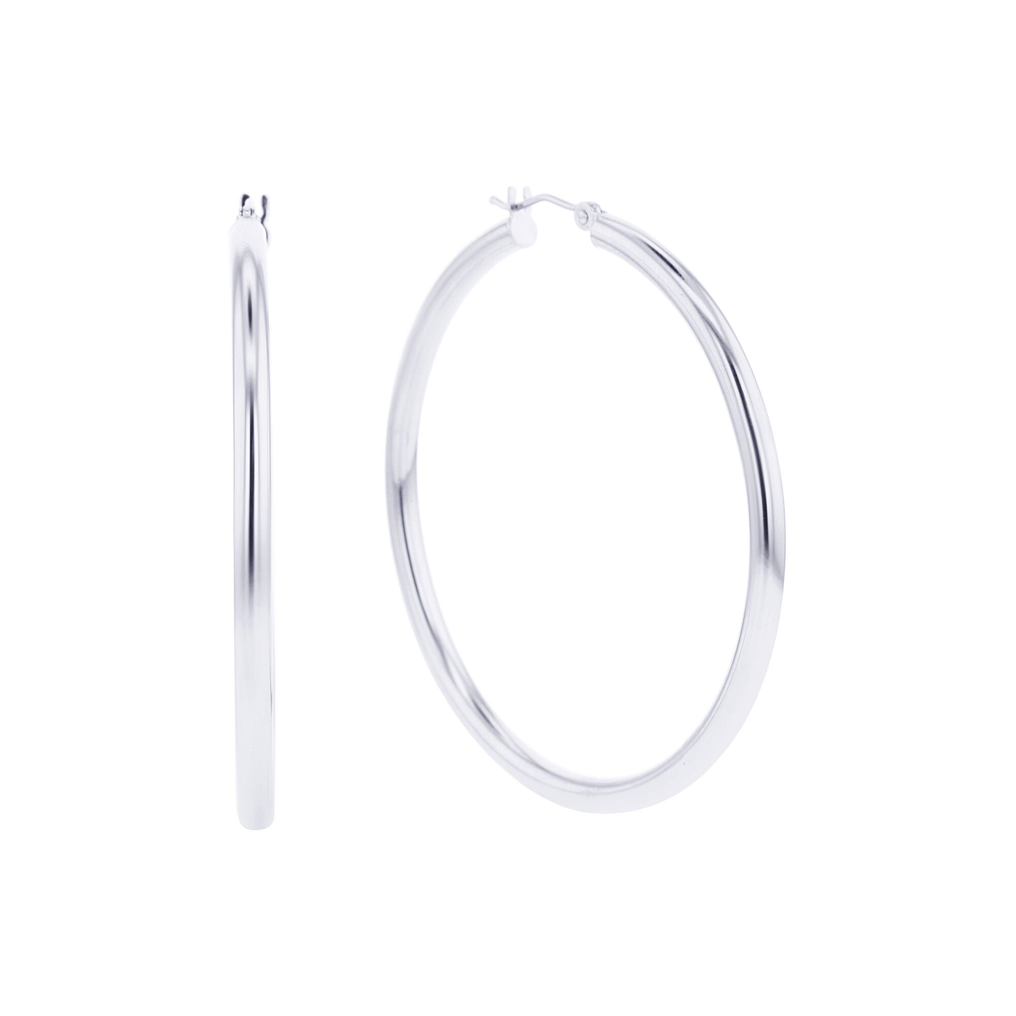 Steven Singer Classic Gold Hoop Earrings - 3x50mm – Steven Singer Jewelers