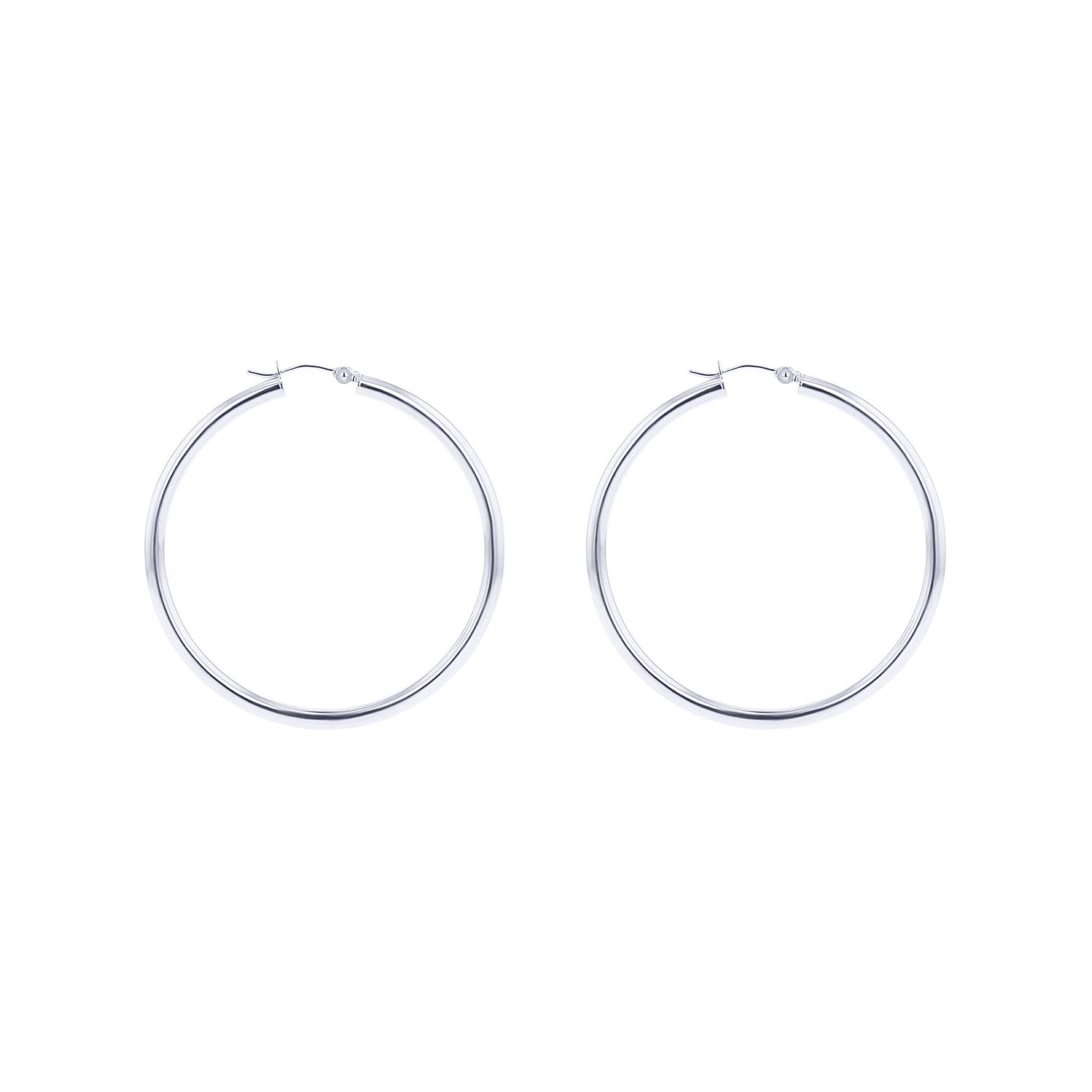 Classic Gold Hoop Earrings - 3X50mm