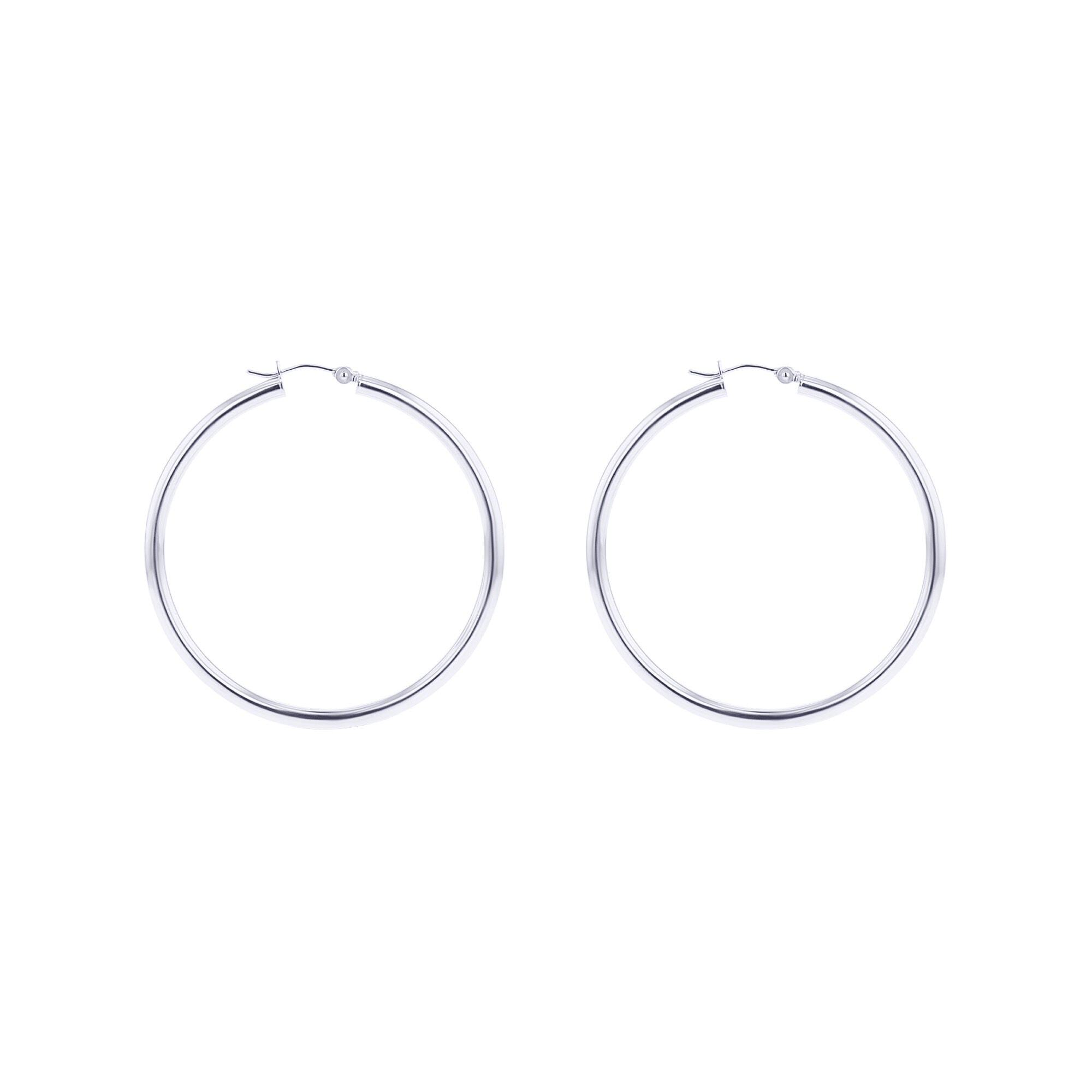 Classic Gold Hoop Earrings - 3X50mm