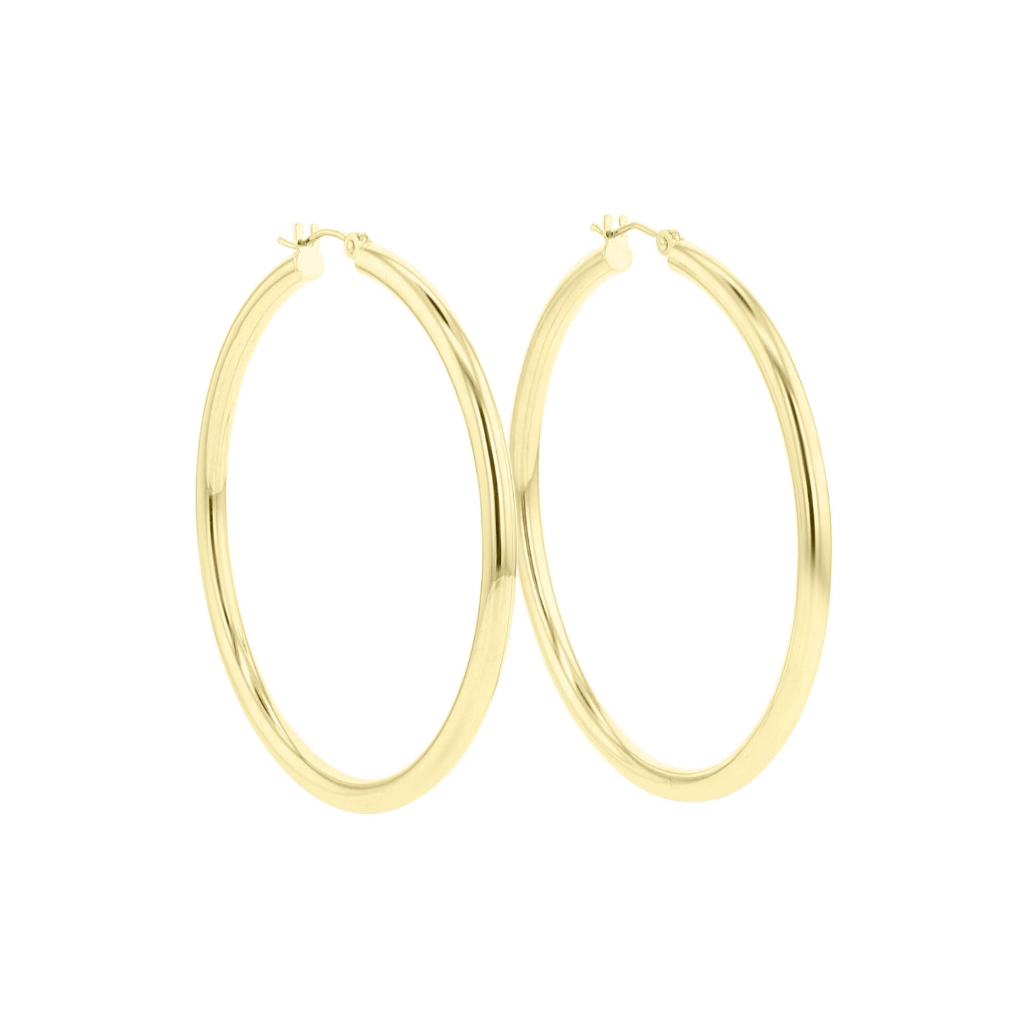 Classic Gold Hoop Earrings - 3X50mm