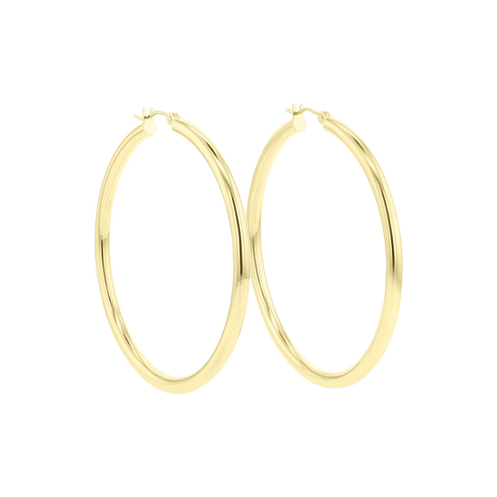 Classic Gold Hoop Earrings - 3X50mm