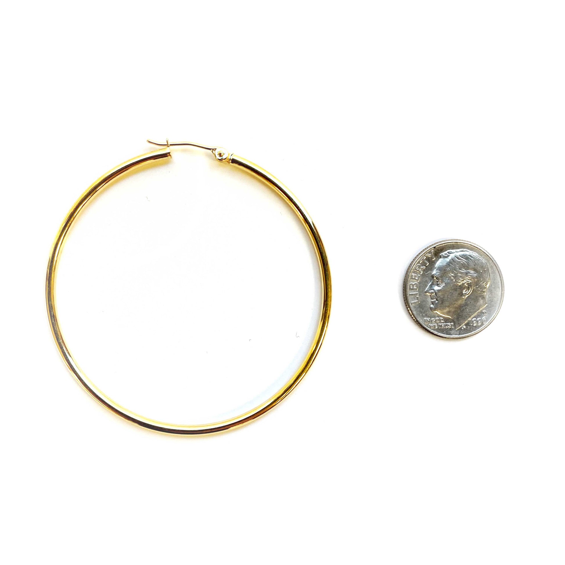 Classic Gold Hoop Earrings 2x50MM