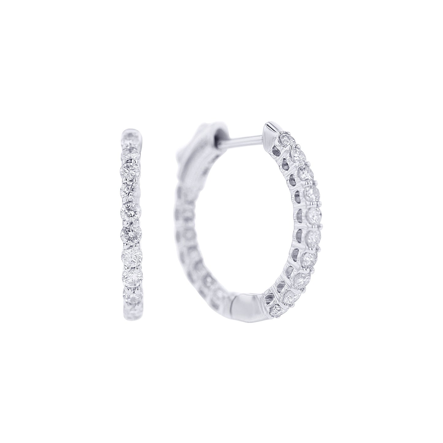 Harmonious Huggie Diamond Hoop Earrings 3/4ct