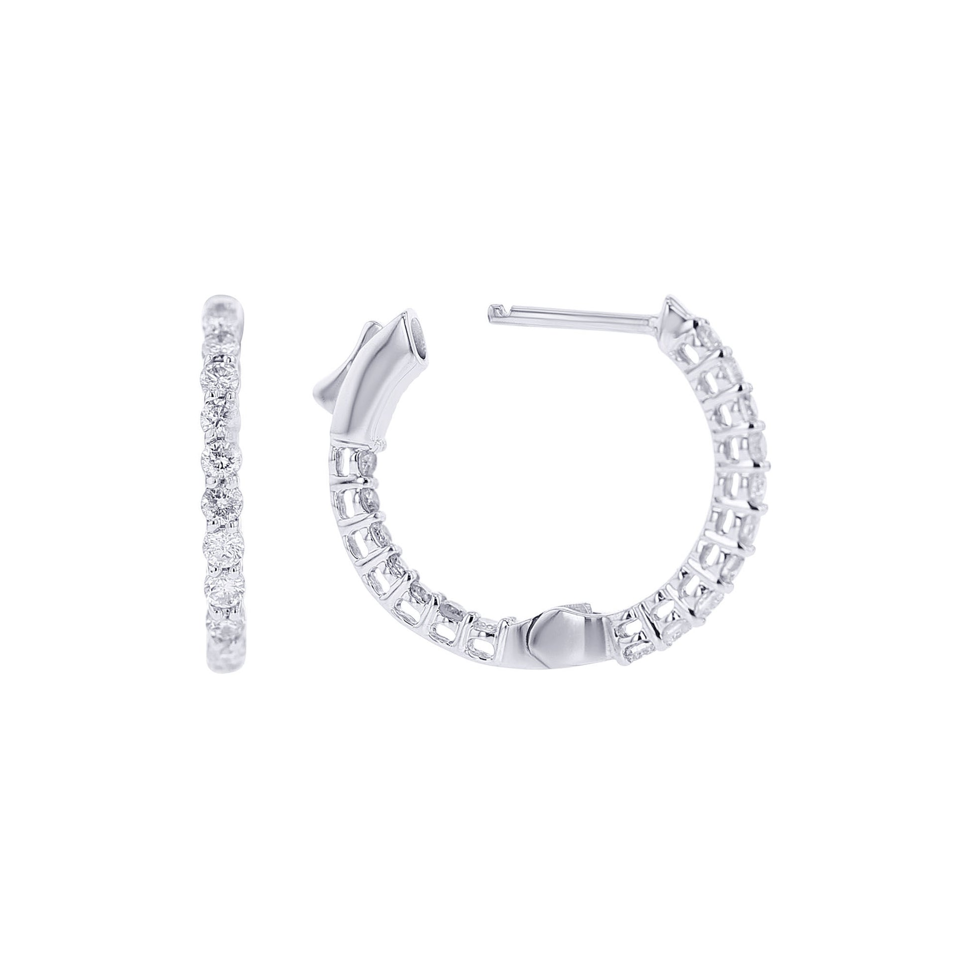 Harmonious Huggie Diamond Hoop Earrings 3/4ct