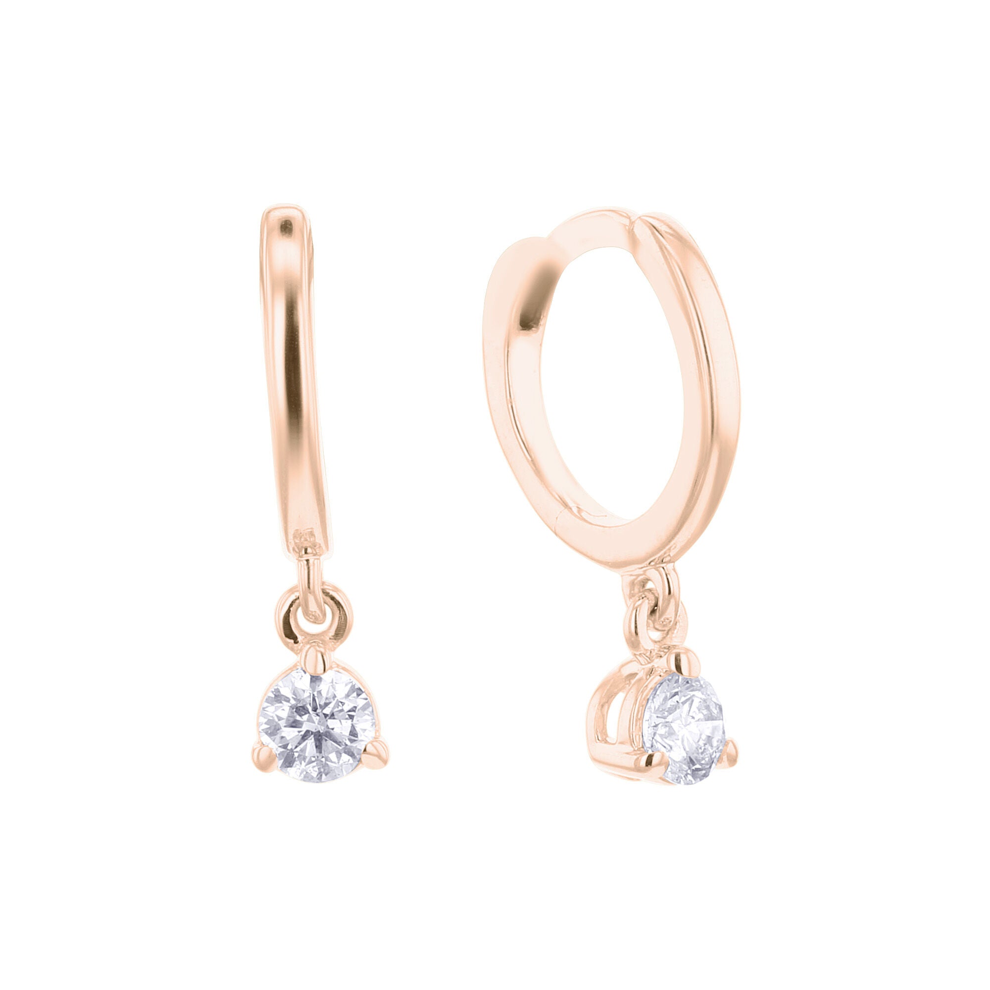 Diamond and gold drop earrings Clearance