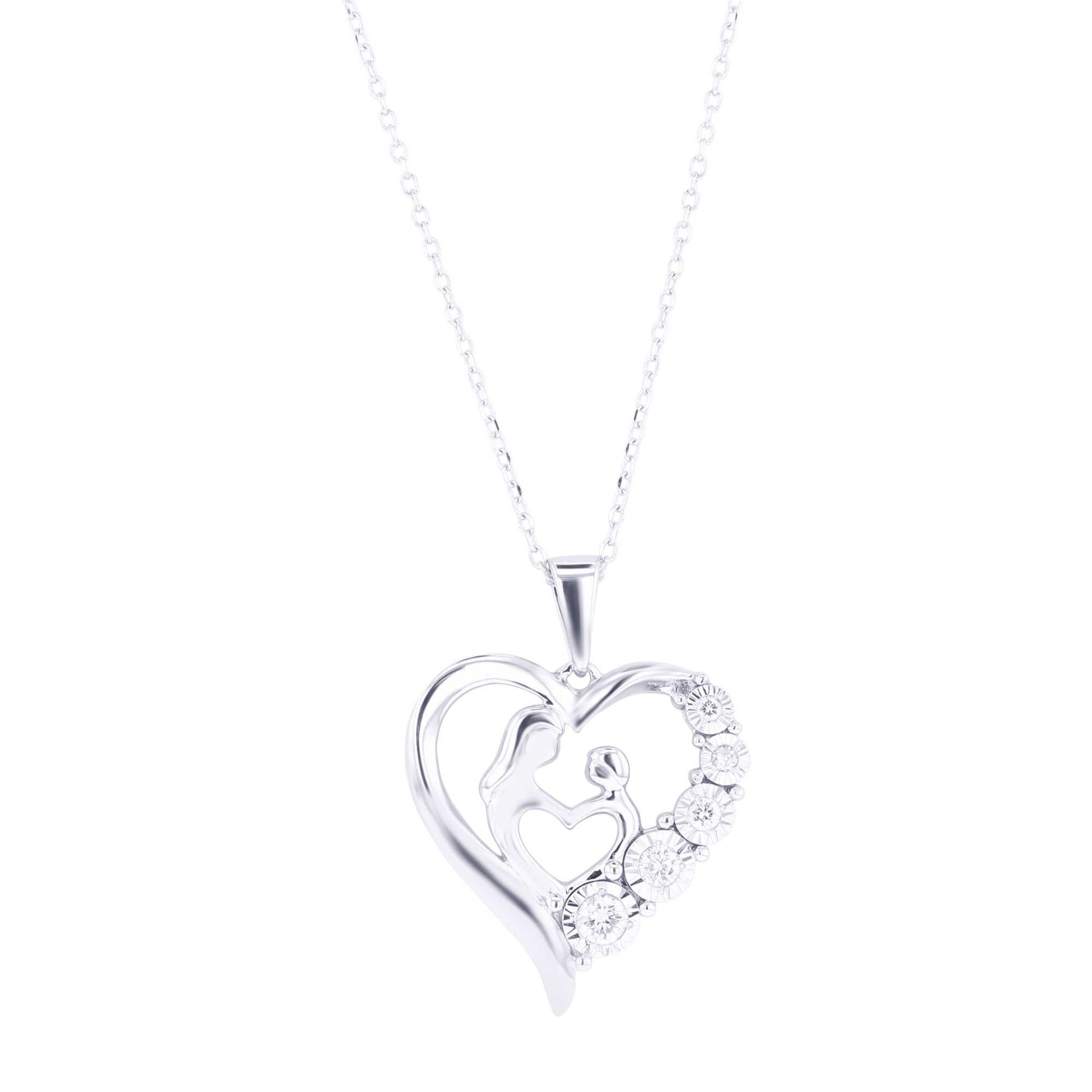 Mother's Love Diamond Heart Pendant