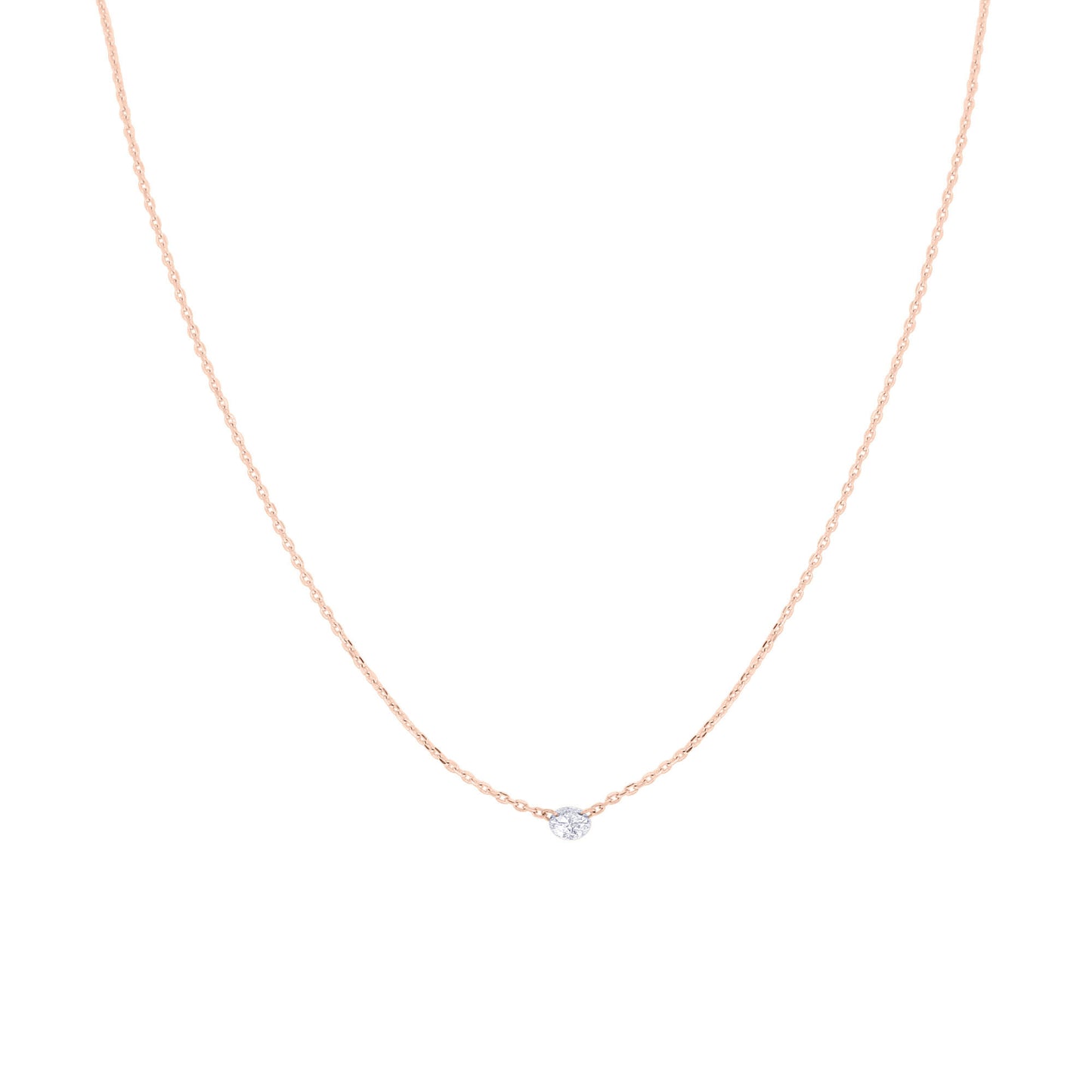Floating Solitaire Diamond Necklace 1/8ct