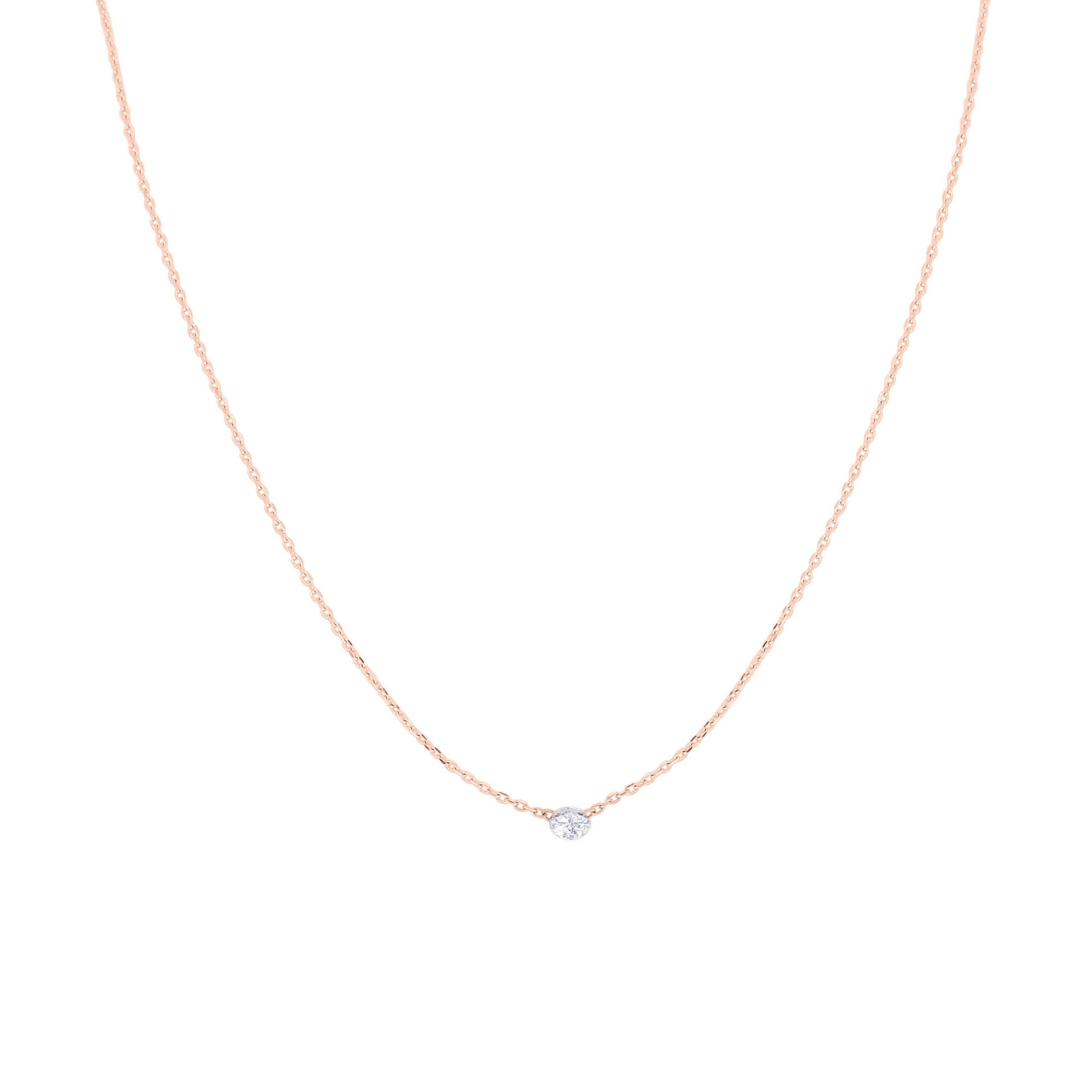 Floating Solitaire Diamond Necklace 1/8ct