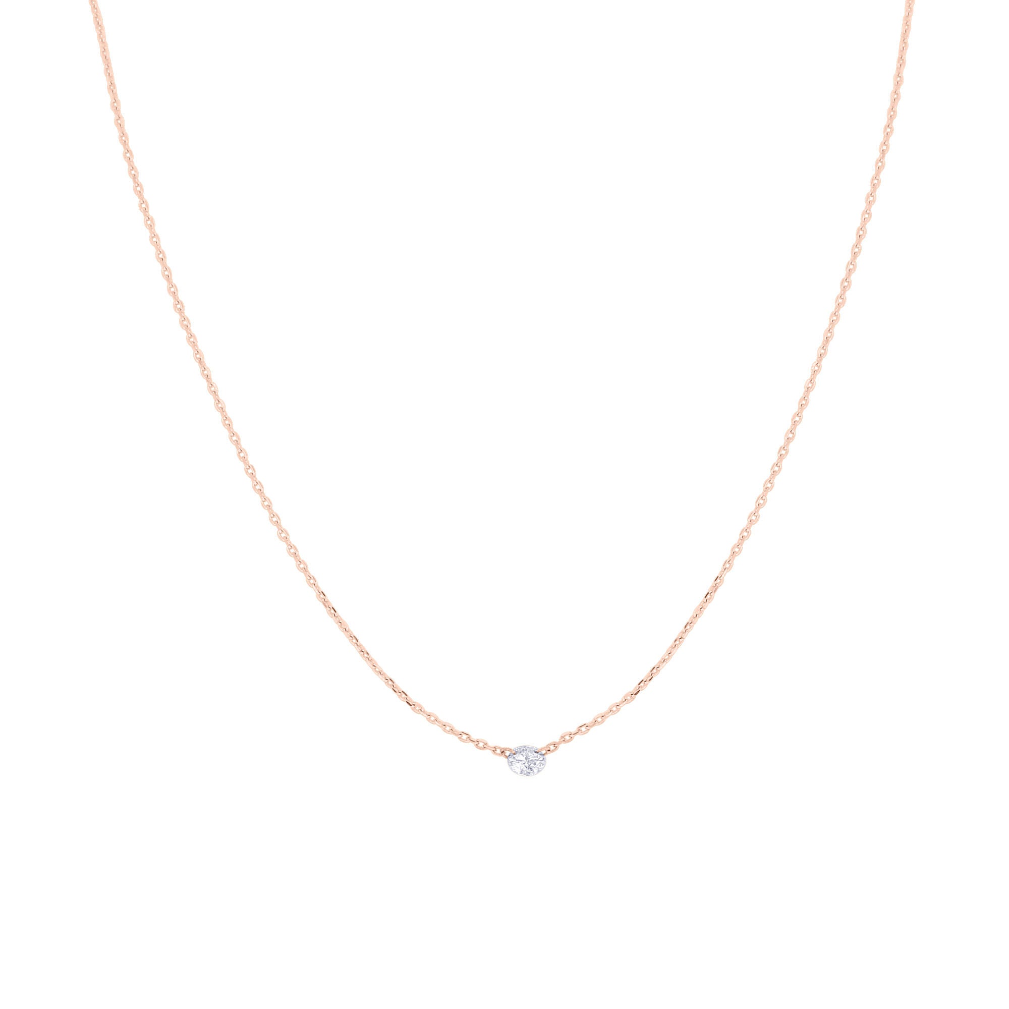 Floating Solitaire Diamond Necklace 1/8ct