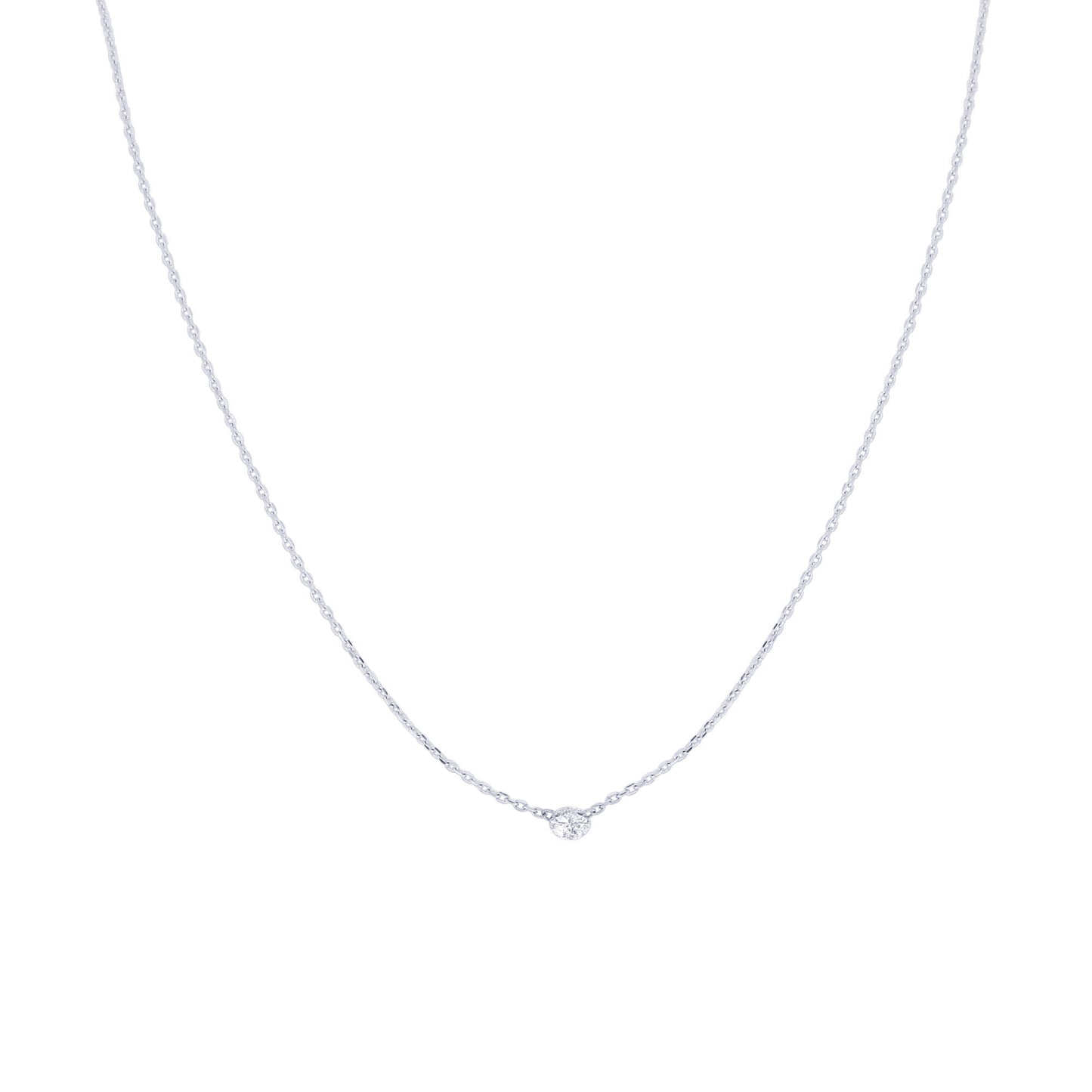 Floating Solitaire Diamond Necklace 1/8ct