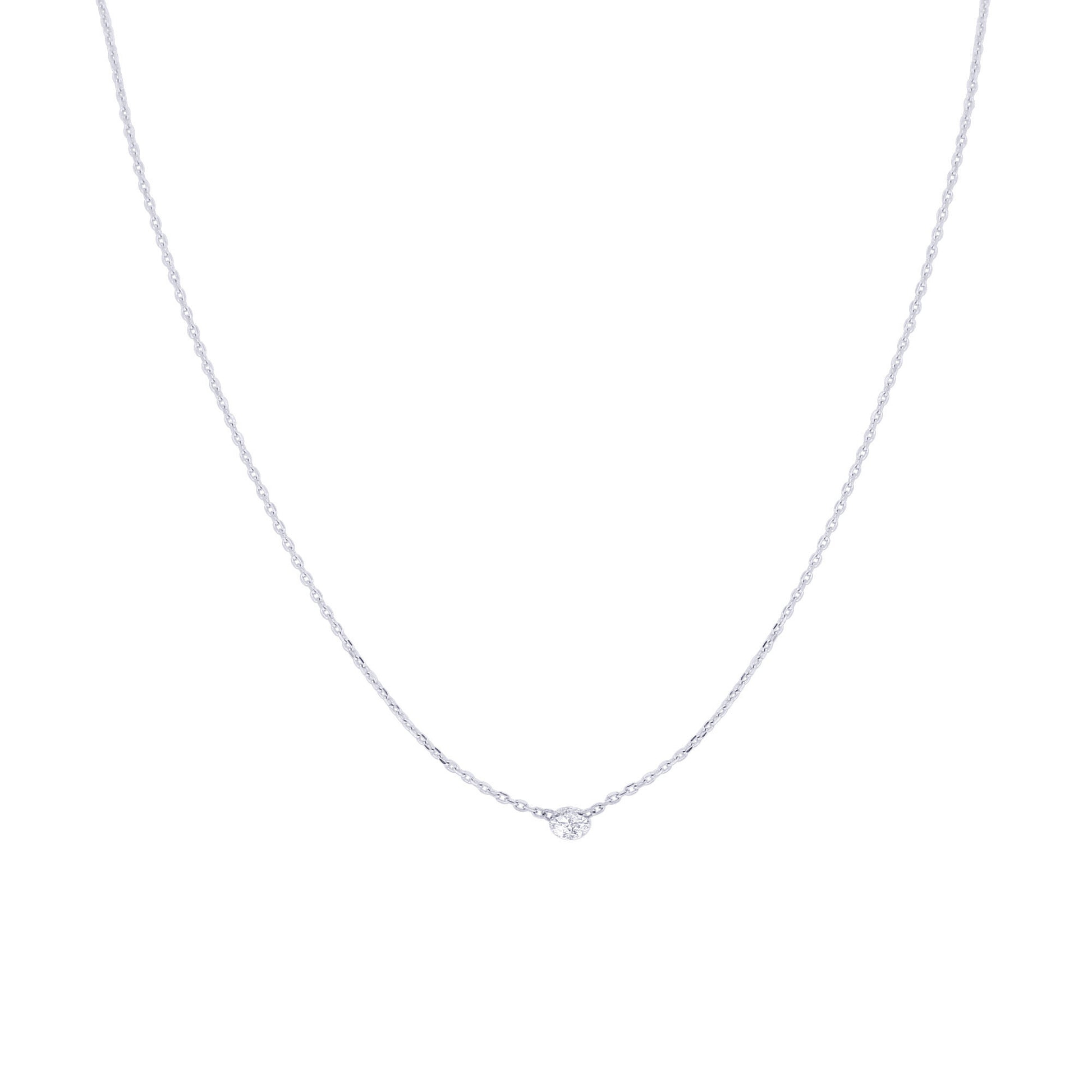 Floating Solitaire Diamond Necklace 1/8ct