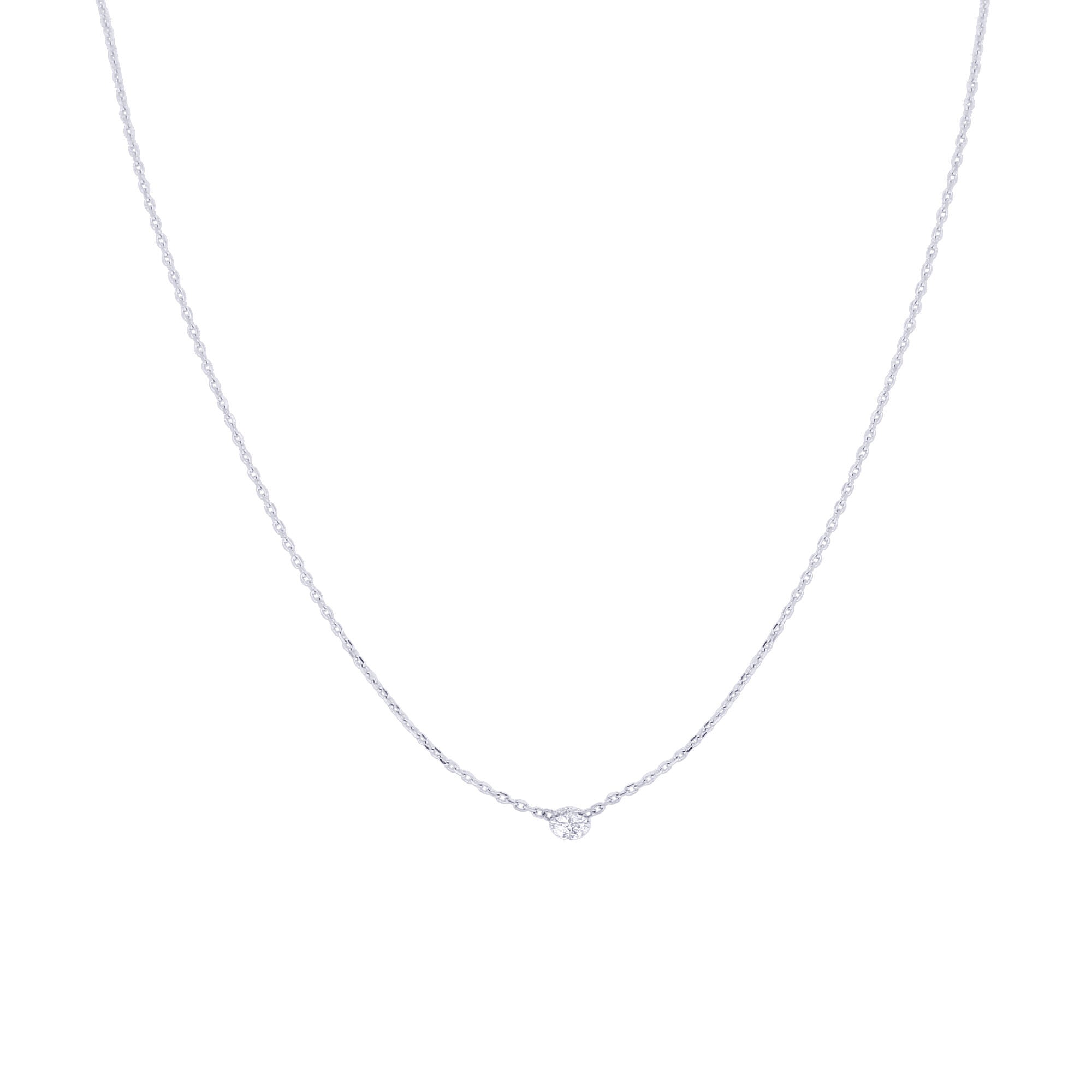Floating Solitaire Diamond Necklace 1/8ct