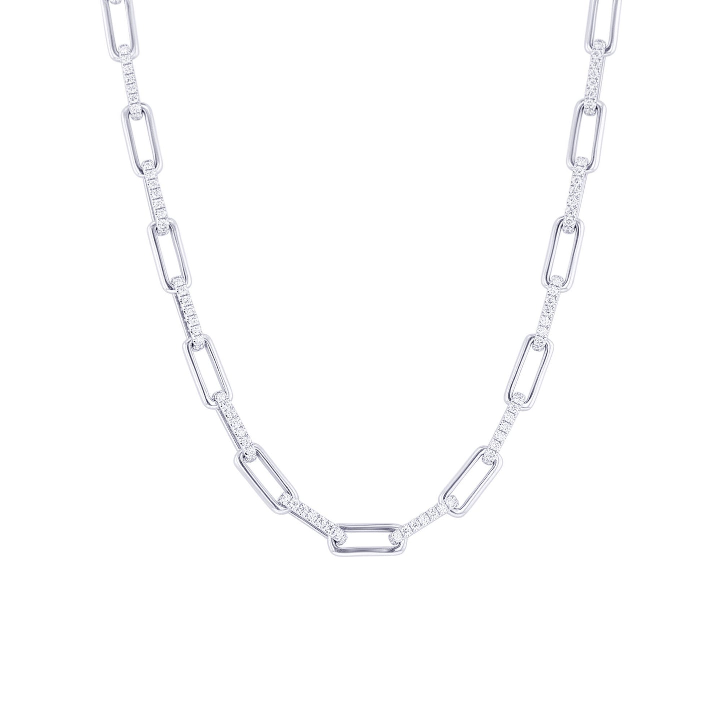 Jordan Diamond Paper Clip Chain Necklace