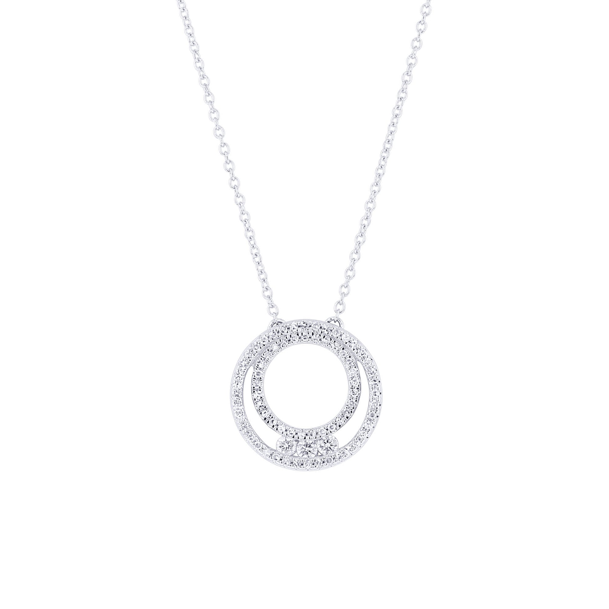 Nova Past Present Future Circle Diamond Necklace 1/3ct