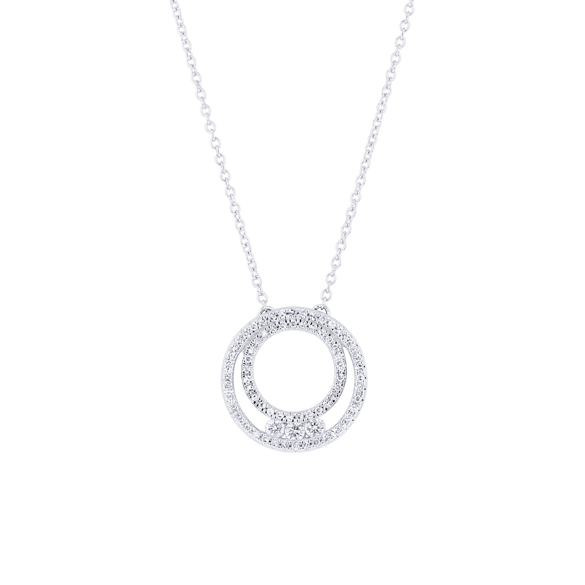 Nova Past Present Future Circle Diamond Necklace 1/3ct